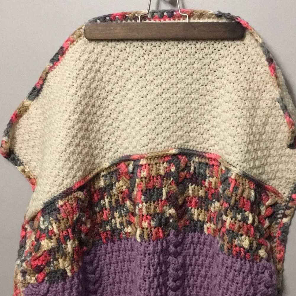 OOAK Handmade Baby Crib Size Crochet Blanket NEW Giftable Purple Pink